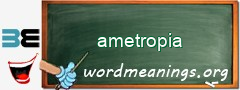 WordMeaning blackboard for ametropia